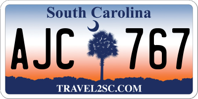 SC license plate AJC767