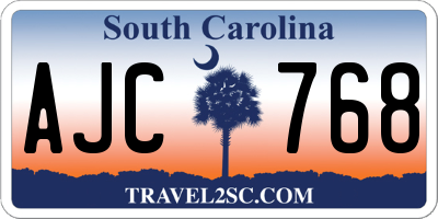 SC license plate AJC768