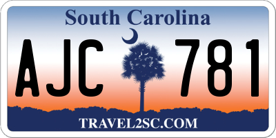 SC license plate AJC781
