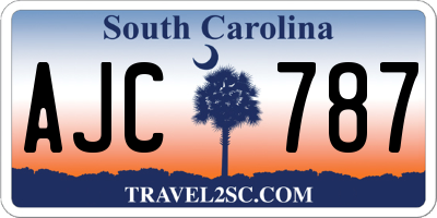 SC license plate AJC787