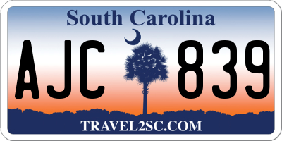 SC license plate AJC839