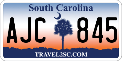 SC license plate AJC845