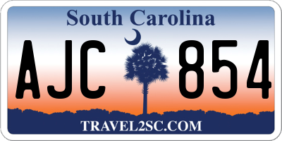 SC license plate AJC854