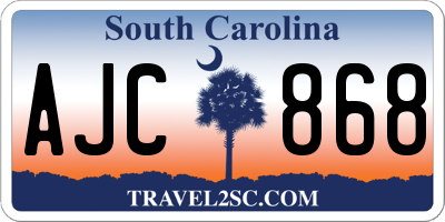 SC license plate AJC868