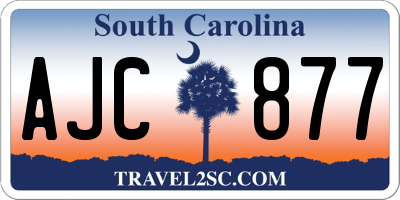 SC license plate AJC877