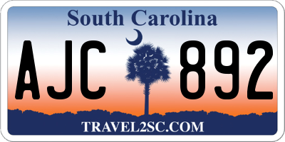 SC license plate AJC892