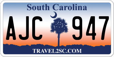 SC license plate AJC947