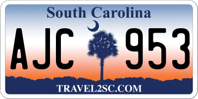 SC license plate AJC953