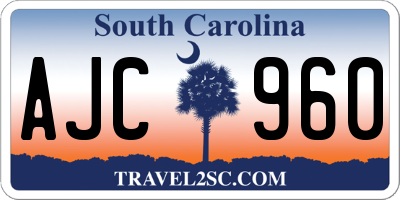 SC license plate AJC960