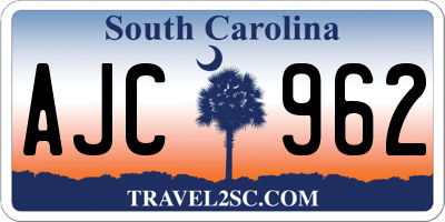SC license plate AJC962