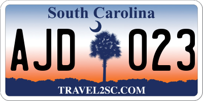 SC license plate AJD023