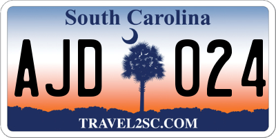SC license plate AJD024