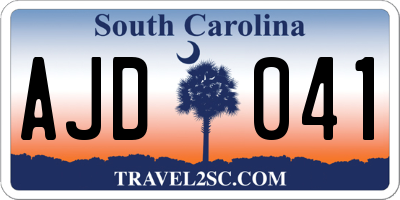 SC license plate AJD041