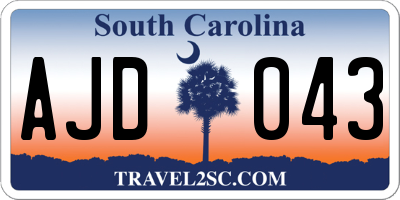 SC license plate AJD043