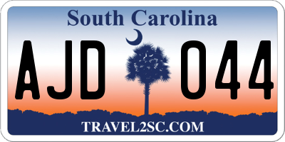 SC license plate AJD044