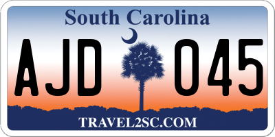 SC license plate AJD045