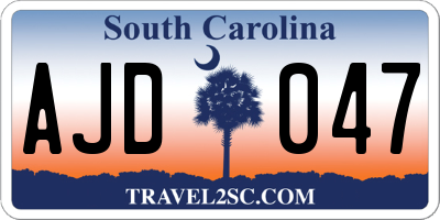 SC license plate AJD047