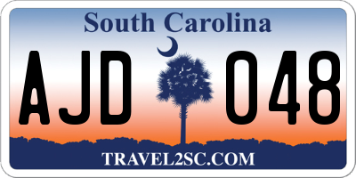 SC license plate AJD048