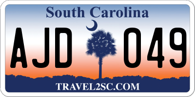 SC license plate AJD049