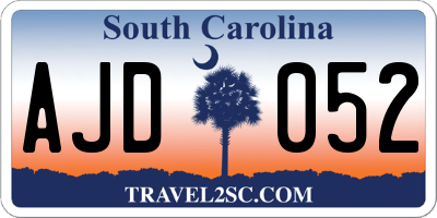 SC license plate AJD052