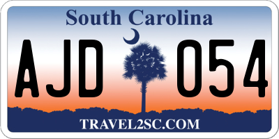 SC license plate AJD054