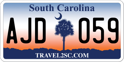 SC license plate AJD059