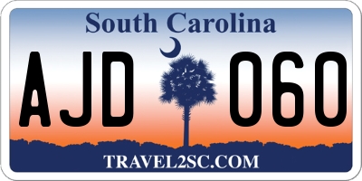 SC license plate AJD060