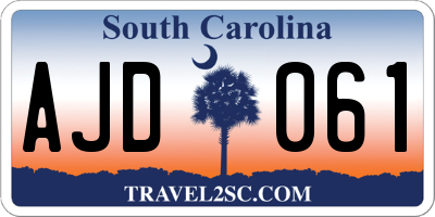 SC license plate AJD061