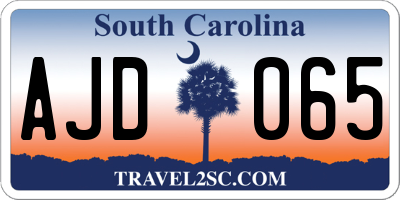 SC license plate AJD065