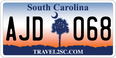 SC license plate AJD068