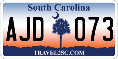SC license plate AJD073
