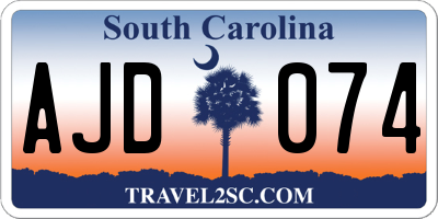 SC license plate AJD074