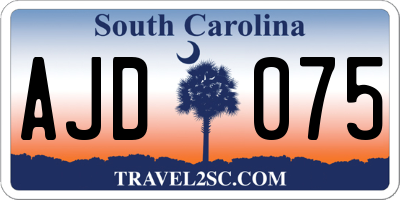 SC license plate AJD075
