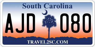 SC license plate AJD080