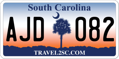 SC license plate AJD082