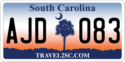 SC license plate AJD083