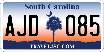 SC license plate AJD085