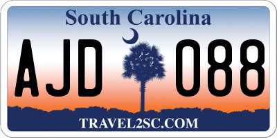SC license plate AJD088