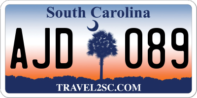 SC license plate AJD089