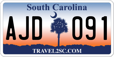 SC license plate AJD091