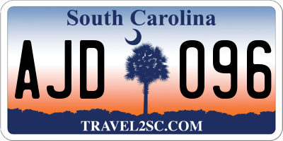 SC license plate AJD096