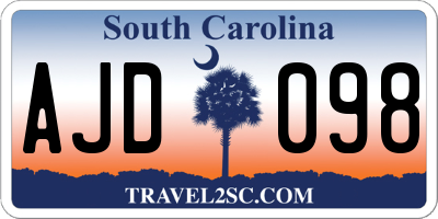 SC license plate AJD098