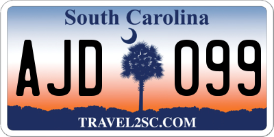 SC license plate AJD099