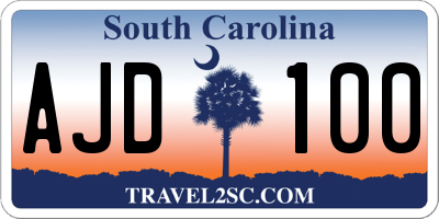 SC license plate AJD100