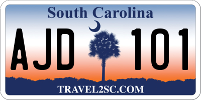 SC license plate AJD101