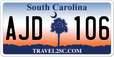 SC license plate AJD106