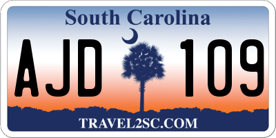 SC license plate AJD109