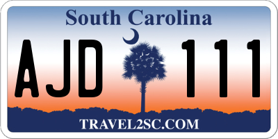 SC license plate AJD111