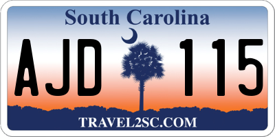 SC license plate AJD115