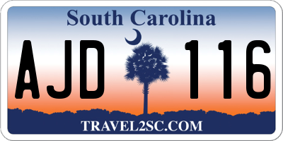SC license plate AJD116